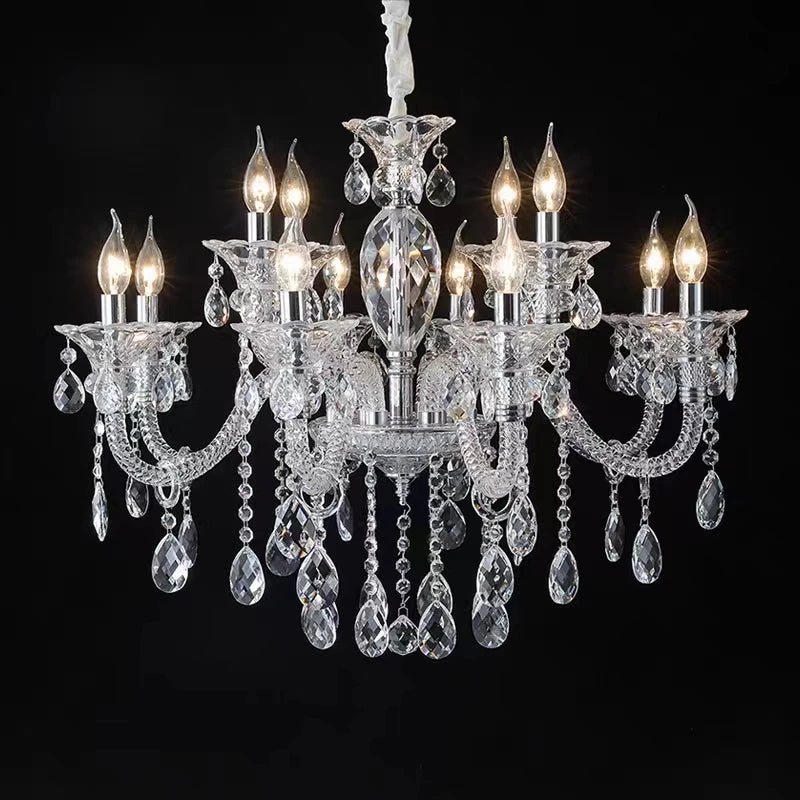lustre moderne en verre cristal pour espace de luxe - vue 6 sur 13
