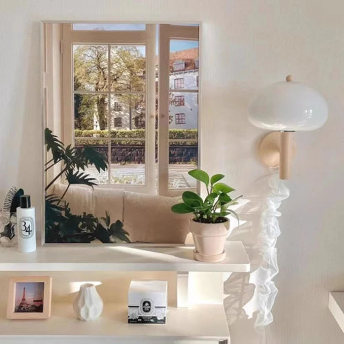 applique murale en verre blanc pour décoration intérieure nordique - vue 5 sur 8