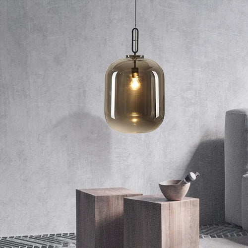 suspension moderne nordique en verre pour décor loft - vue 2 sur 8