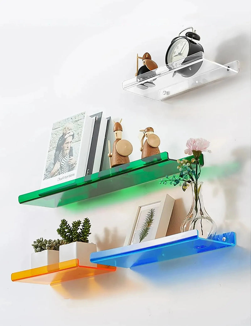 étagère murale décorative moderne en acrylique coloré