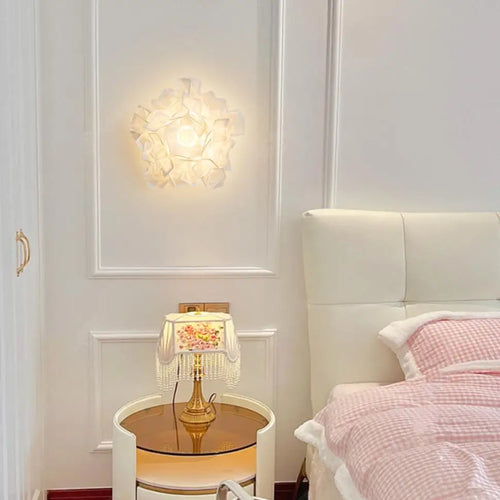 applique murale led acrylique romantique fleur blanche moderne - vue 3 sur 6
