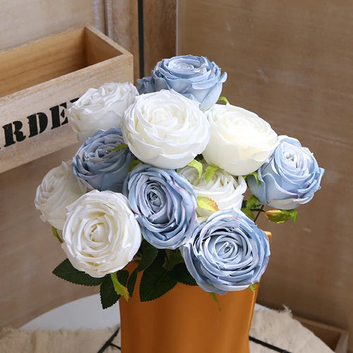 bouquet de roses artificielles en soie pour décoration élégante - vue 4 sur 17