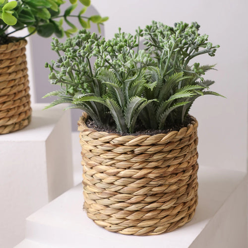 plantes artificielles fleurs eucalyptus décoratives en pot 17 cm - vue 10 sur 9