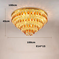 lustre dimmable en cristal design pour intérieur moderne