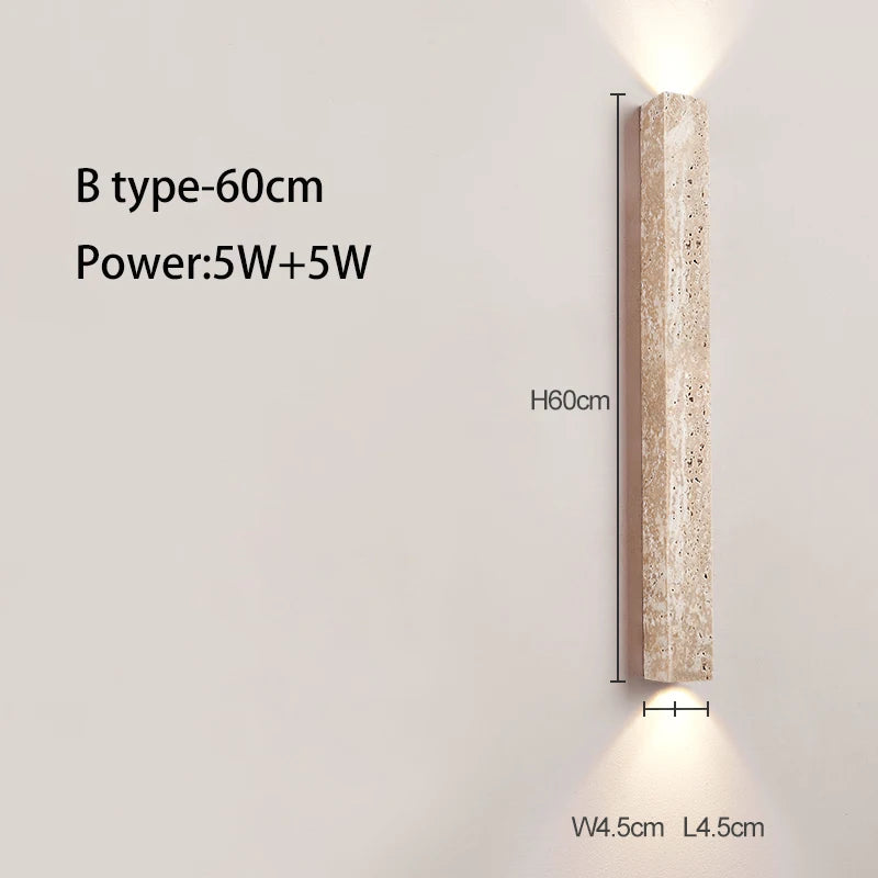 Longue applique LED rétro pierre chambre lampe de chevet Style crème éclairage d'ambiance pour escalier salon décoration de la maison - vue 11 sur 11
