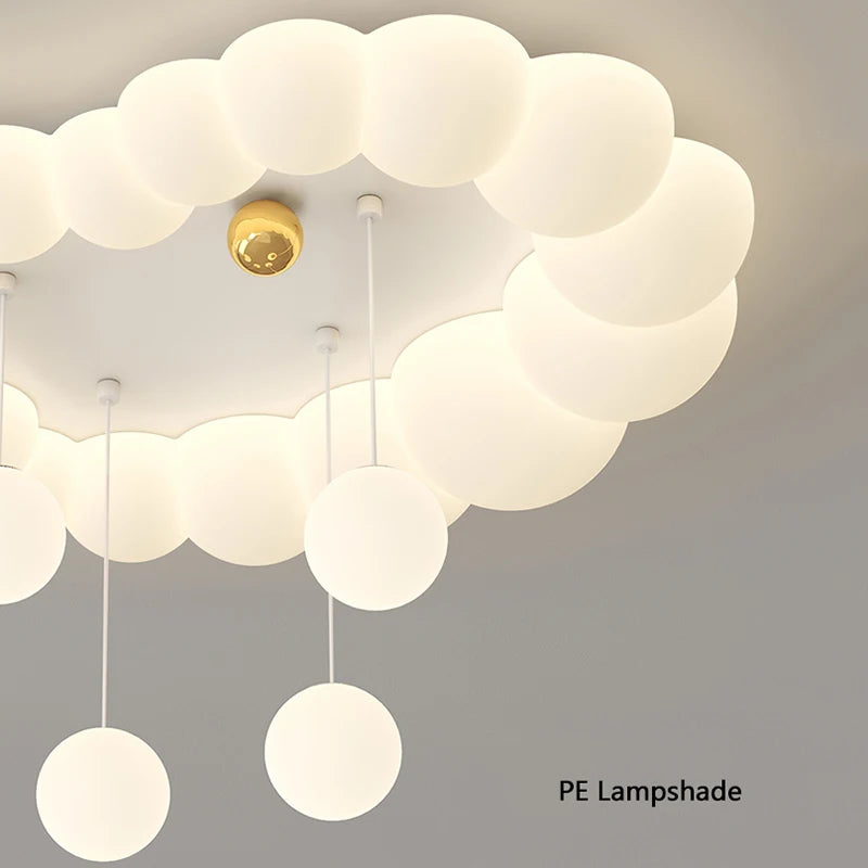 Nordic Cloud Ceiling Lamps Bedroom Ceiling Light Pink White Bubble Design Children's Room Chandelier Lights for Princess Room - vue 4 sur 12