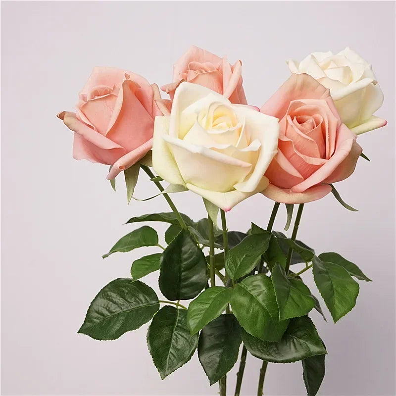 décoration de balcon fleurs artificielles roses touché réel décoratif - vue 5 sur 11
