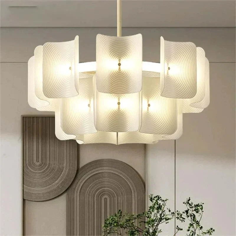 2024 LED Chandeliers Fingerprint Chandelier, Silent Style Eye Protection Living Room Bedroom Luxury Chandelier Home Decoration - vue 2 sur 9