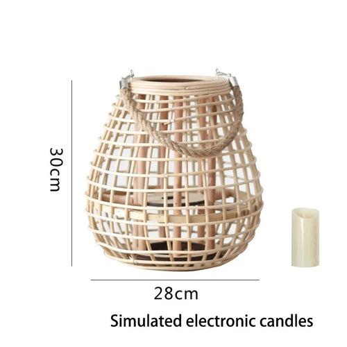 Lampe à vent en rotin avec pieds - vue 13 sur 18