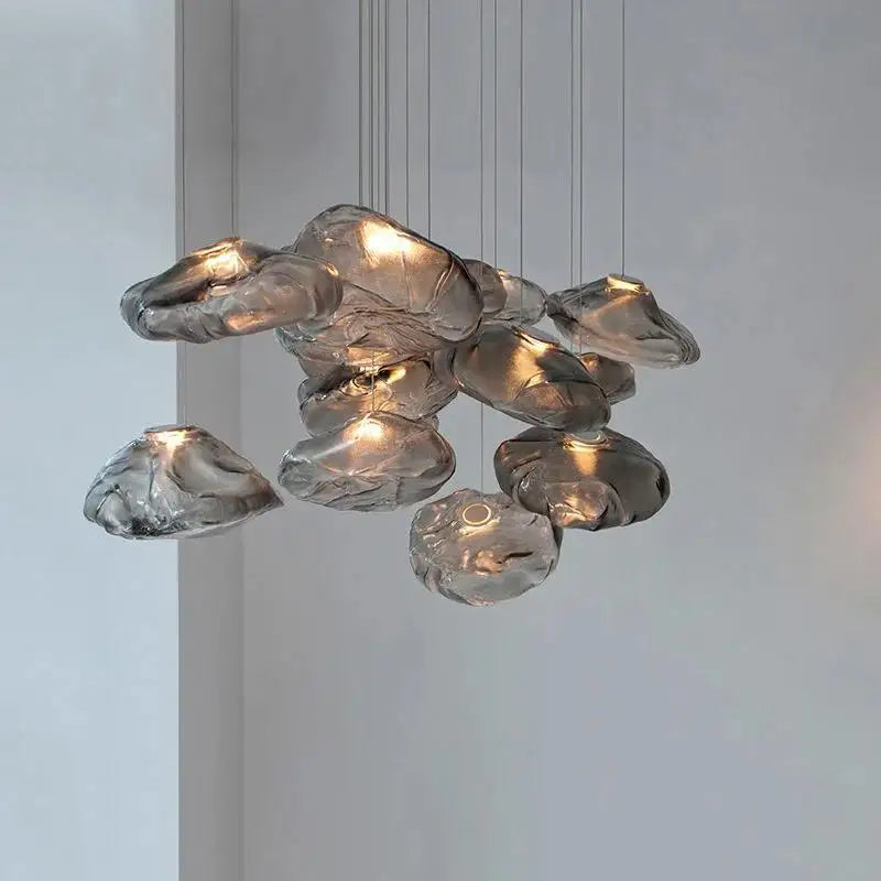 lustre en verre design créatif nuage luminaire décoratif intérieur - vue 4 sur 21