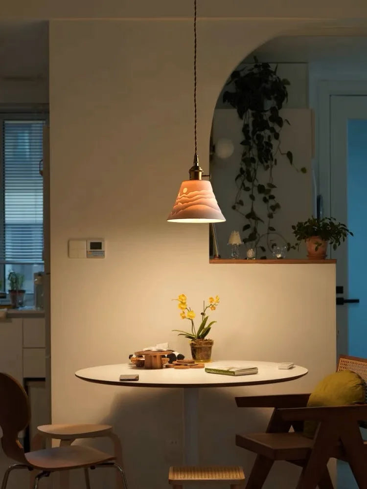Lustre japonais en verre de laiton - vue 22 sur 23
