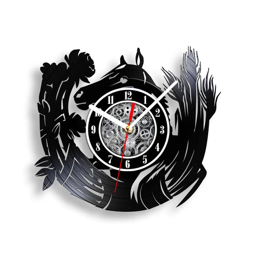 horloge murale vinyle cheval décoration équestre artisanale cadeau unique - vue 16 sur 22