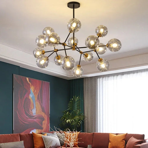 lustre suspendu design en verre pour décoration intérieure - vue 6 sur 9