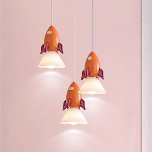 lustre mignon fusée pour éclairage chambre d'enfants décoratif - vue 3 sur 7