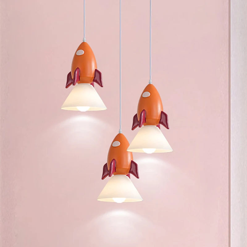 lustre mignon fusée pour éclairage chambre d'enfants décoratif - vue 2 sur 7