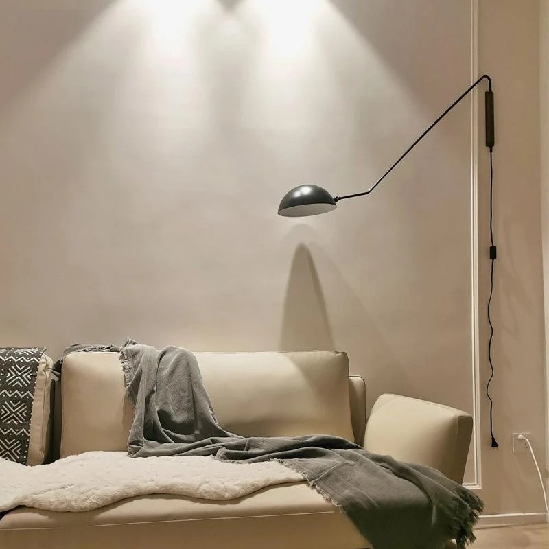 Applique murale design minimaliste moderne salon chambre bras rotatif lampe de chevet créative lumière LED lampes de lecture d'étude réglables - vue 4 sur 10