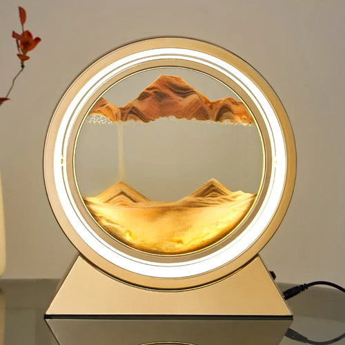 lampe de table créative avec sable mouvant 3D décoratif - vue 5 sur 24
