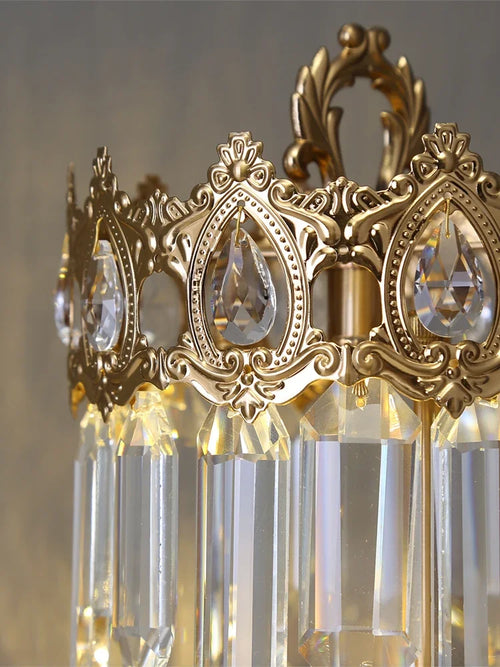 lampe de chevet luxe couronne cristal décoration élégante pour chambre - vue 6 sur 5