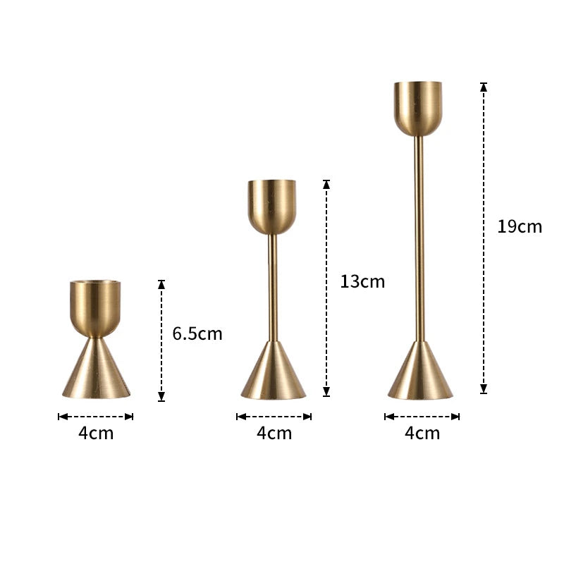 lot de 3 bougeoirs en métal décoration élégante pour mariage et fêtes - vue 16 sur 21