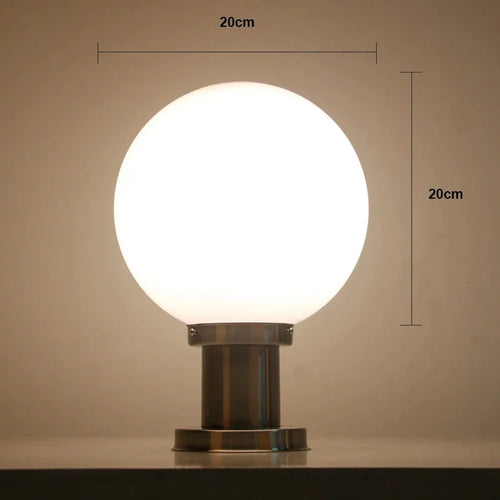lampe pilier extérieure boule décorative pour éclairage jardin - vue 9 sur 9