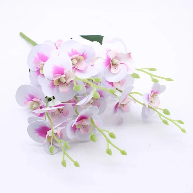 fleurs artificielles 3d décoration orchidée papillon phalaenopsis faux fleurs - vue 15 sur 17