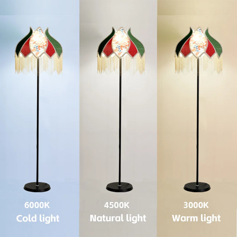 lampadaire led rétro en tissu pour une décoration élégante - vue 5 sur 9
