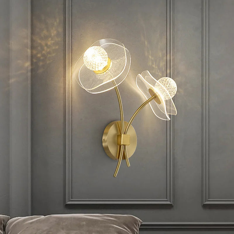 Modern Led personalized decoration lotus leaf garden wall lamp, bedside bedroom, living room, staircase, corridor, kitchen backg - vue 2 sur 23