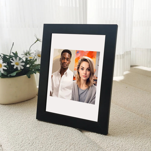 cadre photo personnalisé en bois vintage pour couple - vue 3 sur 9
