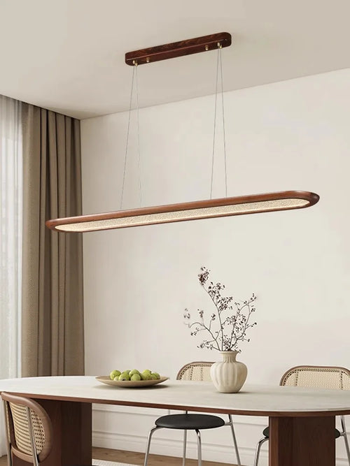 Suspension moderne en noyer pour bar led décoratif - vue 4 sur 9