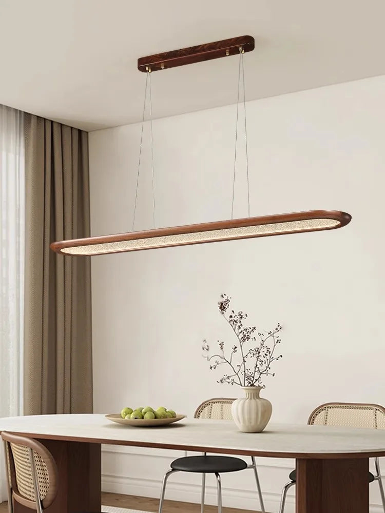 Suspension moderne en noyer pour bar led décoratif - vue 3 sur 9