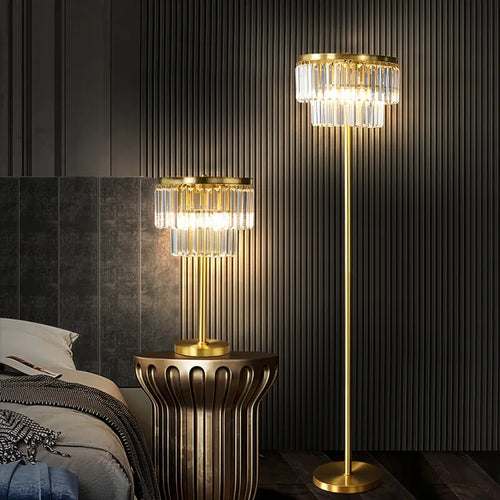lampadaire moderne en verre et cuivre pour hôtel et bureau - vue 2 sur 7