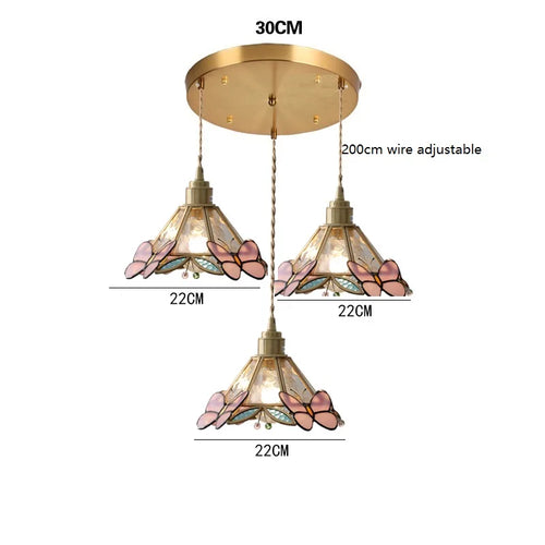 iwhd lampe à main led moderne en verre cuivre papillon - vue 16 sur 28