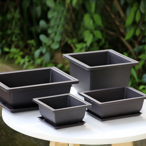 pots de fleurs rectangulaires imitation argile pour jardin extérieur - vue 2 sur 30
