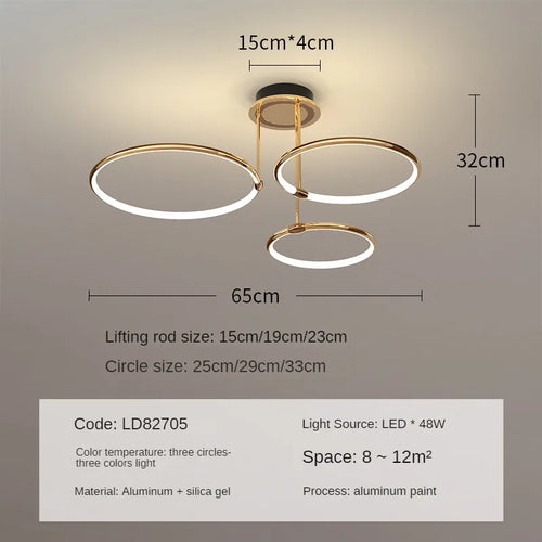 lustre décoratif moderne en anneau pour intérieur élégant - vue 11 sur 10