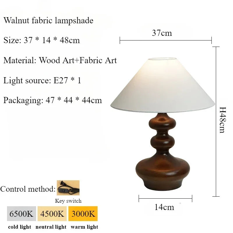 lampes de table modernes en bois et tissu pour décoration intérieure - vue 13 sur 15