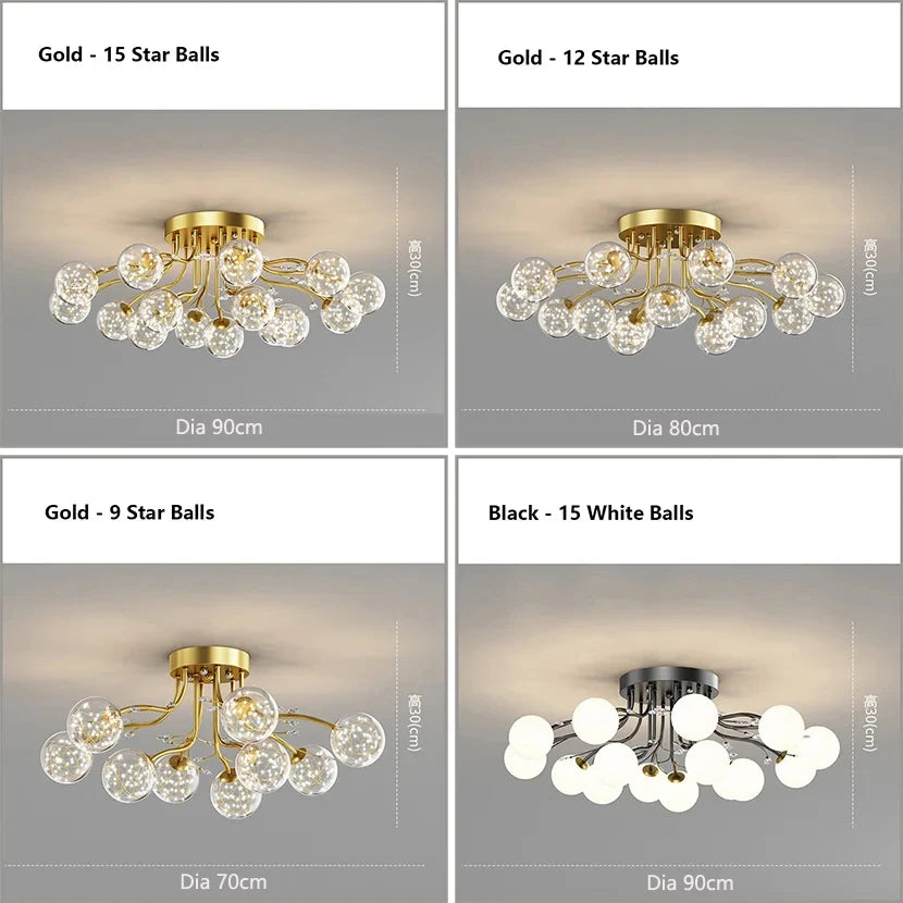 lustre en verre cristal design moderne pour décoration intérieure - vue 10 sur 17