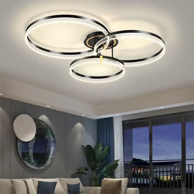 lustre moderne en acrylique avec leds pour décor luxueux - vue 2 sur 24