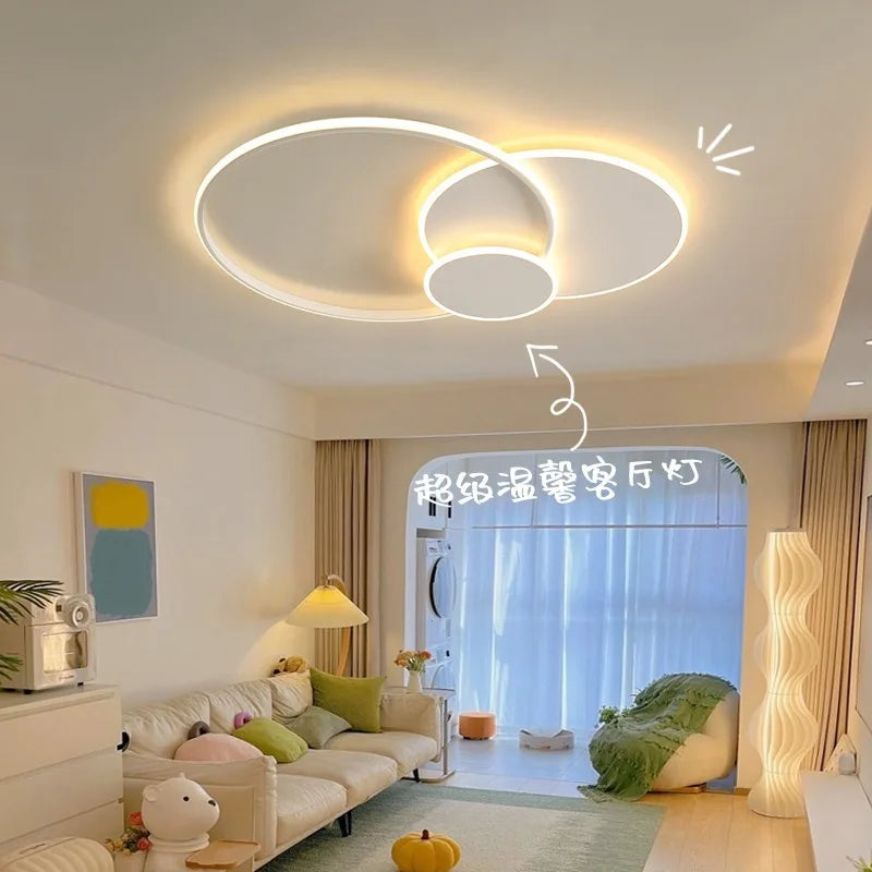 plafonnier Anneau moderne LED Simple variateur intelligent pour chambre à manger salon Hall éclairage intérieur - vue 3 sur 14
