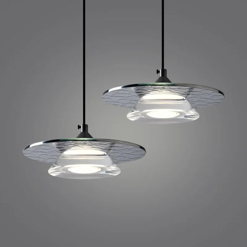 suspension led design moderne en verre et cuivre avec cordon réglable - vue 3 sur 9