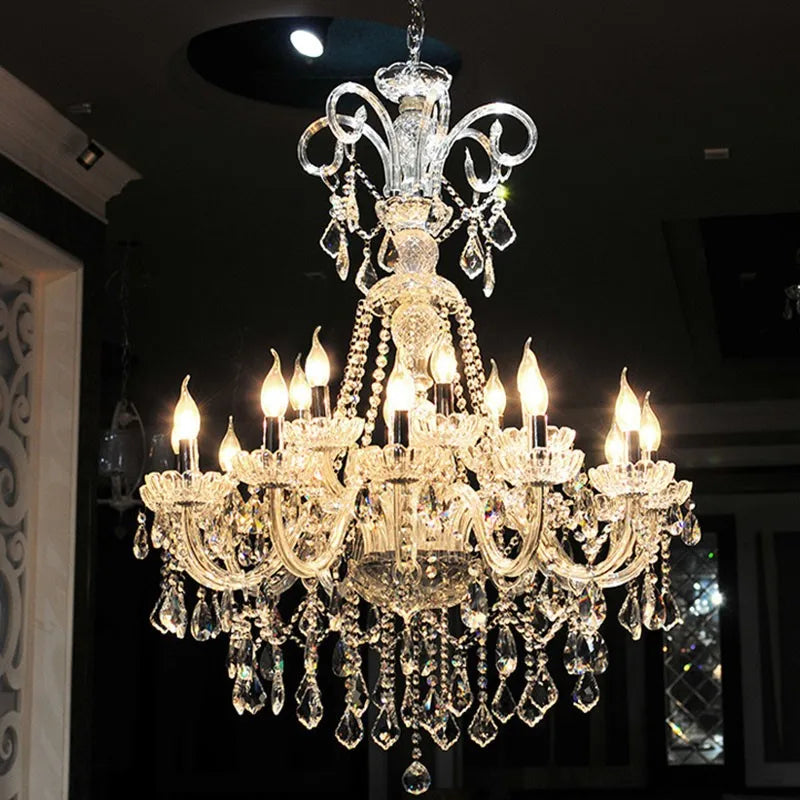 lustre en cristal à led design nordique pour un éclairage élégant - vue 6 sur 8