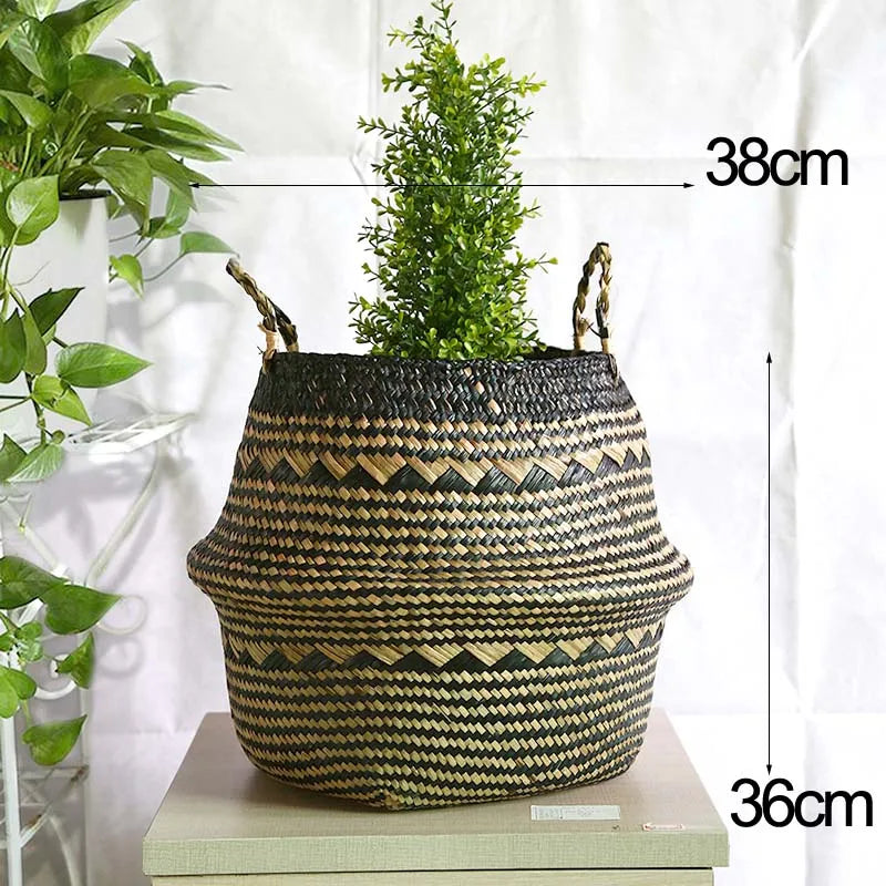 panier de rangement pliable en osier pour jouets et linge - vue 8 sur 13