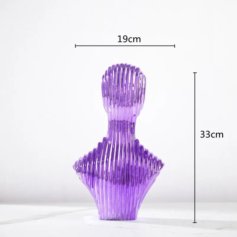 sculpture en verre abstraite avec rayures décoratives pour décoration intérieure - vue 10 sur 15