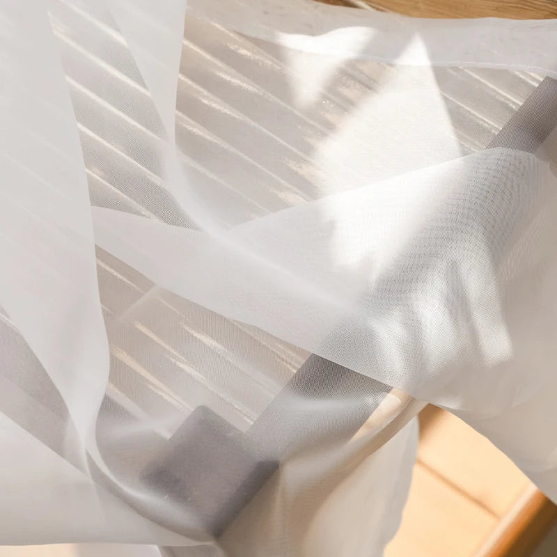 Voilage tulle moderne transparent pour fenêtre salon décoration