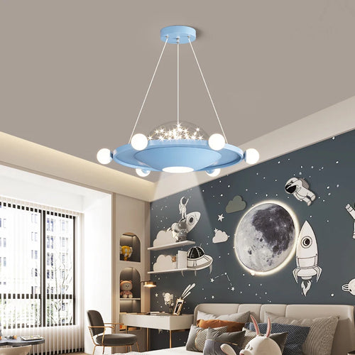 lustre créatif en forme d'ovni pour chambre d'enfant étoilé - vue 5 sur 12