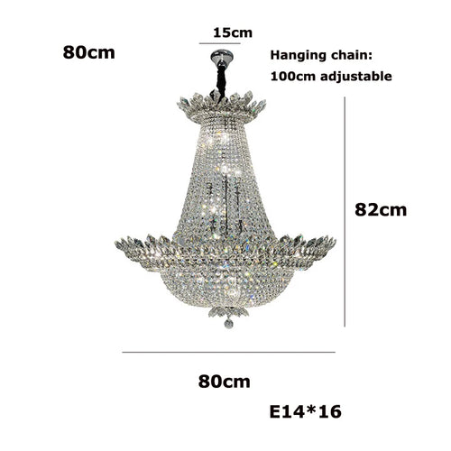 lustre led k9 cristal palace à intensité variable pour un éclairage élégant - vue 13 sur 16
