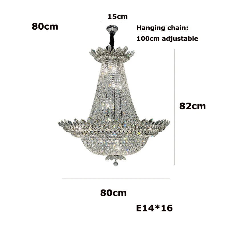 lustre led k9 cristal palace à intensité variable pour un éclairage élégant - vue 13 sur 16