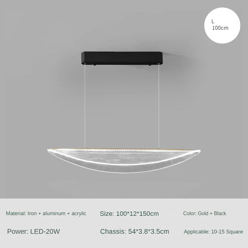 suspension moderne design en fer et acrylique pour ambiance luxe