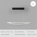 suspension moderne en fer incurvé avec éclairage led créatif
