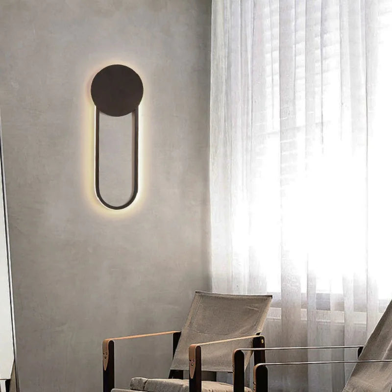 Applique murale ronde design dorée ou noir - vue 5 sur 7