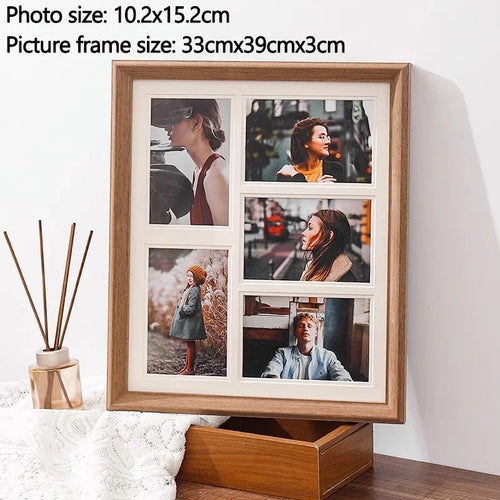 présentoir en bois massif pour cadres photo mariage décoratif - vue 9 sur 10